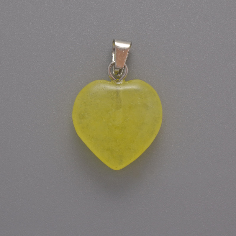Citrine Heart Pendant, diameter 15x15x6 mm, length approx. 23 mm