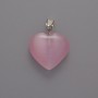 Heart Pendant with Pink Cat's Eye, diameter 15×16×5 mm, length 23 mm +/-