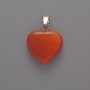 Orange Cat's Eye Heart Pendant, diameter 15×16×5 mm, length 23 mm ±