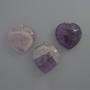 Amethyst Heart Pendant, diameter 30×30×12 mm ±, length 36 mm ±