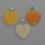 Pendant Heart Agate Yellow, diameter 20x20x6mm+-, length 28mm+-