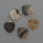 Black Agate Heart Pendant, 20x20x6 mm diameter, 28 mm length
