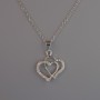 Pendant 'Hearts' on a chain of silver-tone metal, diameter 19x18 mm, thickness 1 mm + -, length 40-45 cm +