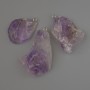 Amethyst pendant, natural stone, sizes 35x26 to 52x33 mm, assorted
