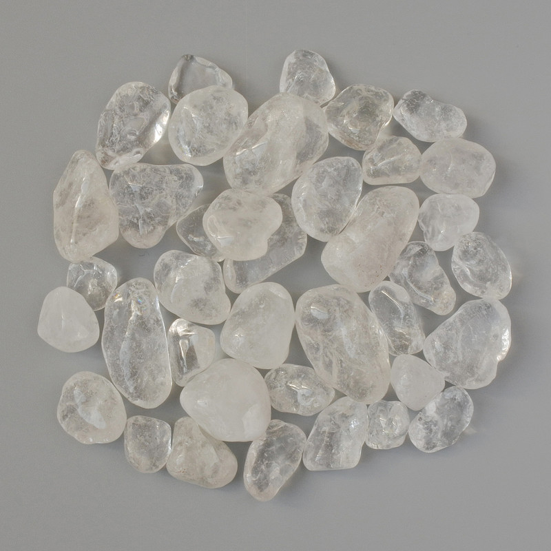 Rock Crystal Tumbled Stone, 20×13 mm (±), 100 g pack