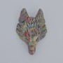 Pendant 'Wolf' Dragon's Blood Jasper natural stone, diameter 39×25 mm, hole diameter 2.2 mm