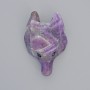 Pendant 'Wolf' natural amethyst gemstone, dimensions 39x25 mm, hole diameter 2.2 mm