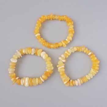 Bracelet of Yellow Agate, Natural Stone, Faceted, from 14x7 mm to 8x6 mm; length 18 cm (stretch); assorted sizes