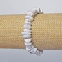 Bracelet with natural kaolinite, faceted beads, diameter 12x5 mm, length 18 cm (stretch)