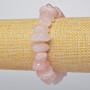 Bracelet Pink Quartz natural stone faceted, diameter 15x7 mm +/-, length 18 cm +/- (stretch)