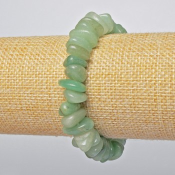 Bracelet with natural jade, faceted beads, diameter 12x5 mm +/-, length 18 cm +/- (stretch)