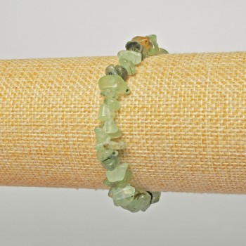 Prehnite bracelet with natural stone chips, 6x4 mm diameter, length 18 cm (+/-) (stretch)