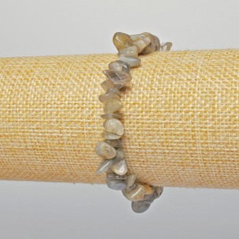 Labradorite bracelet with natural stone chips, 7x4 mm diameter, length 18 cm, stretch