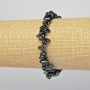Black Agate Bracelet with Natural Stone Chips, 7x3 mm Diameter, 18 cm Length (Stretch)