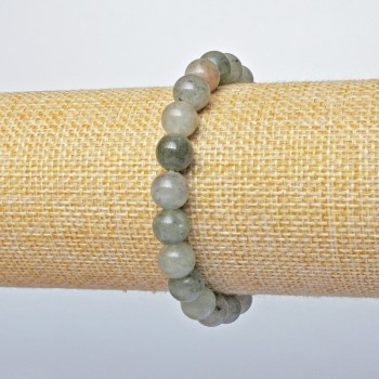 Labradorite Bracelet (pressed) smooth beads, diameter 8.5 mm + -, length 18 cm + - (stretch)