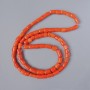 Orange natural-cut coral beads, diameter 13-22×8-12 mm, length 110 cm +/- on a fishing line