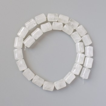 Rock crystal beads, natural stone, cylinder-shaped, diameter 10×14 mm + -, length 38 cm + - on a thread