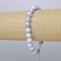 Kaholong bracelet (imitation) smooth beads, 8 mm diameter, length 19–24 cm, silver clasp