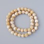 Beads Mother-of-Pearl Beige Natural Smooth Bead, 9 mm diameter ±, 39 cm length ± on thread