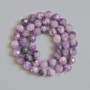 Lepidolite beads, natural stone, faceted round beads, diameter 8 mm ±, length 37 cm ± on thread