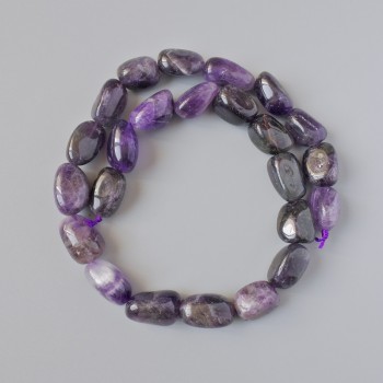 Amethyst beads, natural stone, faceted, diameter 11×15 mm + -, length 40 cm + - on thread