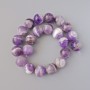 Amethyst Beads, Natural Stone, Smooth Round Beads, Diameter 18 mm, Length 40 cm on a Thread