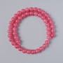 Beads Strawberry Quartz (Imitation), Smooth Round Beads, 8 mm Diameter, 37 cm Length on Thread