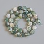 Moss Agate Beads - natural stone, faceted, diameter 10x9 mm, length 37 cm on thread
