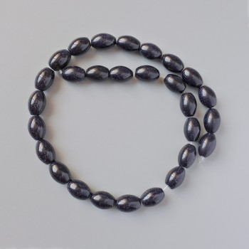 Aventurine Beads 'Night of Cairo' (synthetic) Oval, 10x14 mm, length about 40 cm on a beading thread