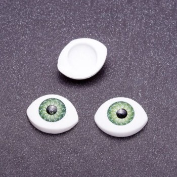 Live Eyes fittings, pair, green pupil color, 10 mm diameter, 19x14 mm face, 20 pairs