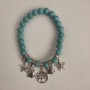 Turquoise Bracelet (named) Smooth Bead, 8 mm diameter ± with Silver Inserts, length 18 cm ± (stretch)