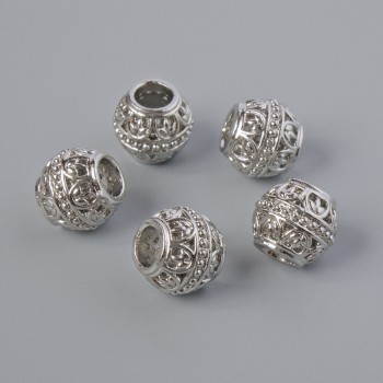 Bead insert findings, dimensions 6.5×7.5 mm ±, hole diameter 3.3 mm, silver-colored metal, 1 pc