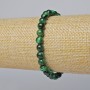 Bracelet with Green Cat's Eye Natural Stone, Smooth Beads, 6.5 mm Diameter, 18 cm Length (Stretch)