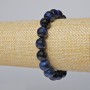 Blue Cat's Eye Bracelet - Natural Stone, Smooth Beads, Diameter 10.5 mm, Length 18 cm (Stretch)
