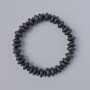 Shungite bracelet, smooth rondels, diameters 10×4.5 mm and 6×3 mm ±, length 18 cm ± (stretch)