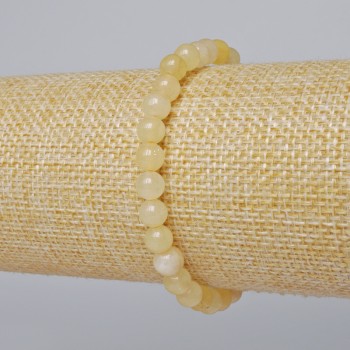 Citrine Bracelet (imitation acrylic) smooth bead, 6 mm diameter, 18 cm length (stretch)