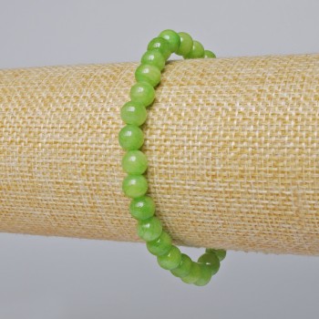 Onyx Bracelet (Acrylic Imitation) Smooth Bead, 6.5 mm Diameter, 18 cm Length, Stretch