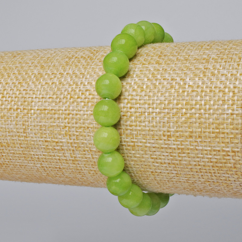 Bracelet Onyx (Imitation Acrylic) Smooth Bead, Diameter 8.5 mm, Length 18 cm (Stretch)