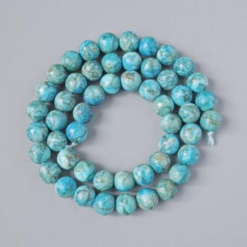 Blue Jasper Beads (Synthetic) Smooth Round Beads, 8 mm Diameter, 39 cm Length on Thread