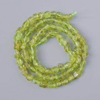 Chrysoprase beads, natural stone, faceted oval, 5x6mm, length 41 cm on thread