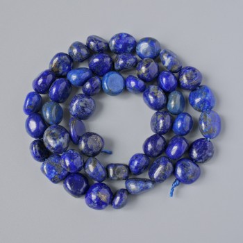 Faceted natural lapis lazuli beads, diameter 8x9mm, length about 39 cm on a thread