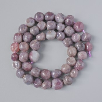 Purple Tourmaline Beads - Natural Stone, Faceted, 10mm diameter, 39cm length on thread