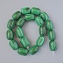 Malachite beads, natural stone, brick shape, 15×21 mm, length approx. 39 cm on thread