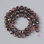 Garnet Beads, Natural Gemstone, Faceted Round Bead, 8 mm Diameter, 38 cm Length on Thread