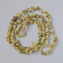 Grossular beads (green garnet) natural stone chip, diameter 8x4 mm ±, length 80 cm ± on a beading thread