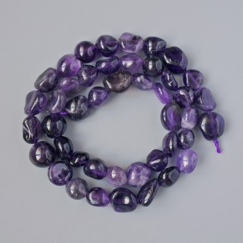 Amethyst Beads, Natural Stone, Faceted Rondelle, 8×9 mm diameter, 40 cm length on thread