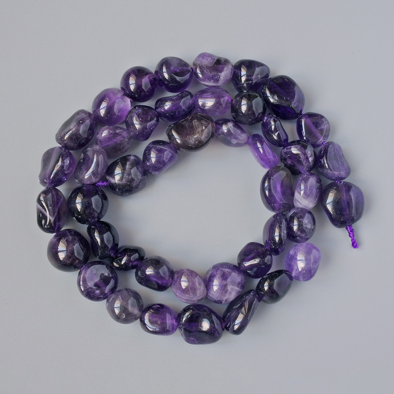 Amethyst Beads, Natural Stone, Faceted Rondelle, 8×9 mm diameter, 40 cm length on thread