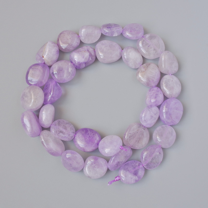 Lavender Amethyst Beads, Faceted Natural Stone, Diameter 11x13 mm, Length about 40 cm on thread