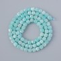 Amazonite beads, natural stone, faceted cubes, diameter 4-5 mm, length 39 cm, on a thread