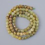 Grossular beads (green garnet) natural cube-shaped faceted gemstone, diameter 6mm±, length 38cm± on thread